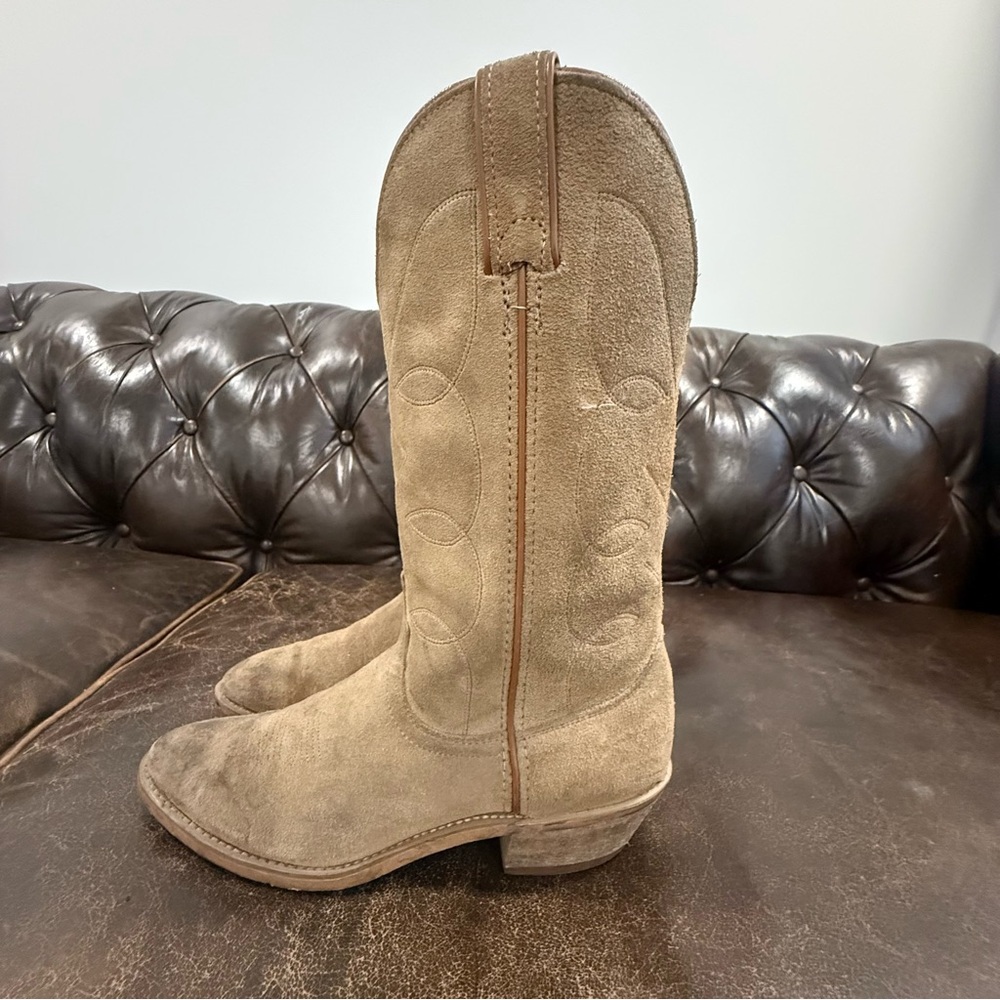 Laredo Tan Suede Men's Western Boots Size 7.5 D (Standard Width)